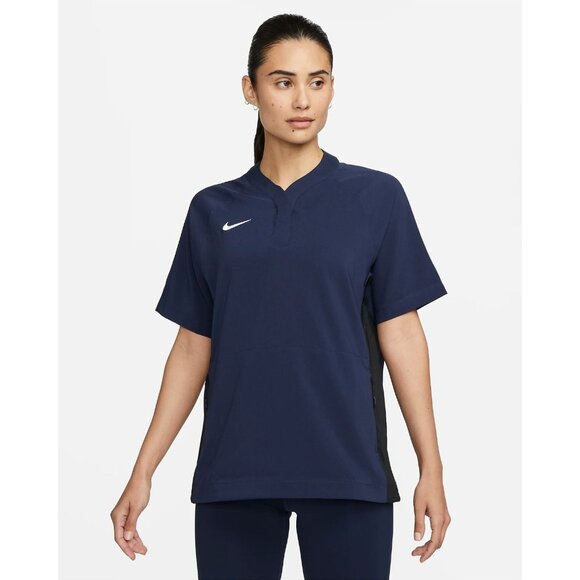 Nike Women's Short-Sleeve Softball Windshirt Blue Size Large FD9344-419 - Picture 1 of 8